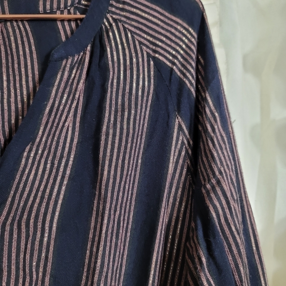 Rails Jasmine Metallic Midas Stripe Smocked Dress… - image 7